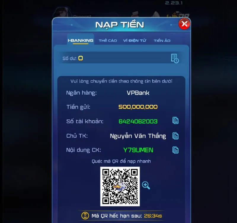 nạp tiền Win79